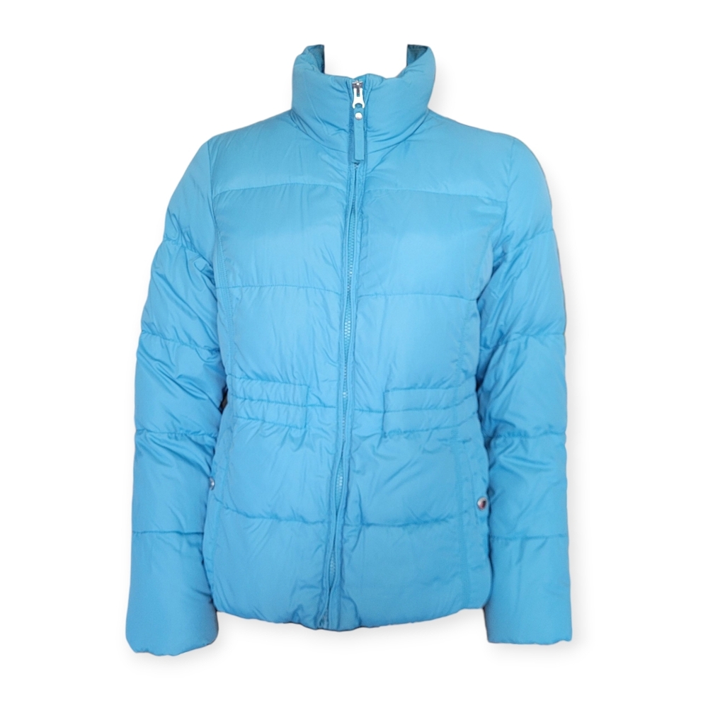 Lands End Goose Down Puffer Jacket Sky Blue Light blue Fits Small